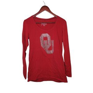 Emerson Street OU Rhinestone Crimson Red long sleeve womens size Small